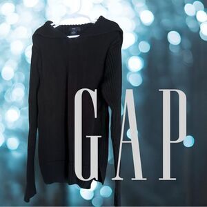 GAP l Kids Black Long-Sleeve Sweater l Flap Collar l XS l EUC